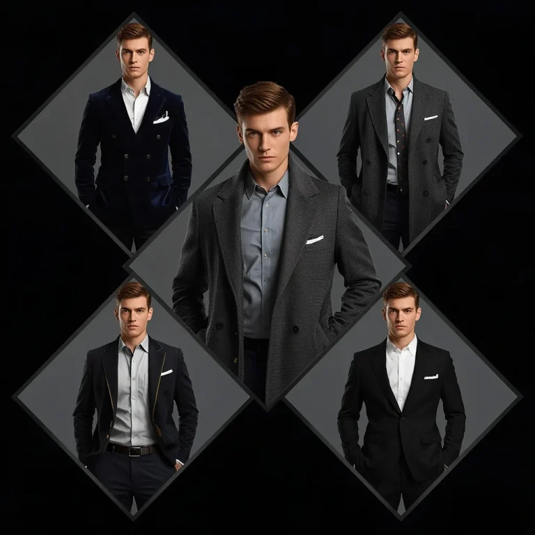 A Diamond Cut Frame Collage of a Stylish Modern Man | Sophisticated Collage Designed