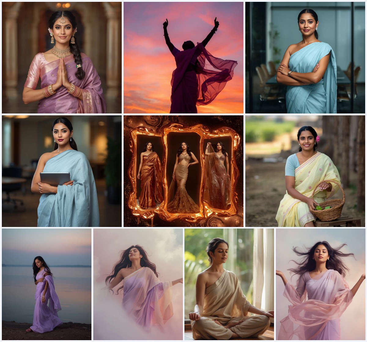 Best 10 Saree in Bazaar AI Prompts for Lively Street Photography