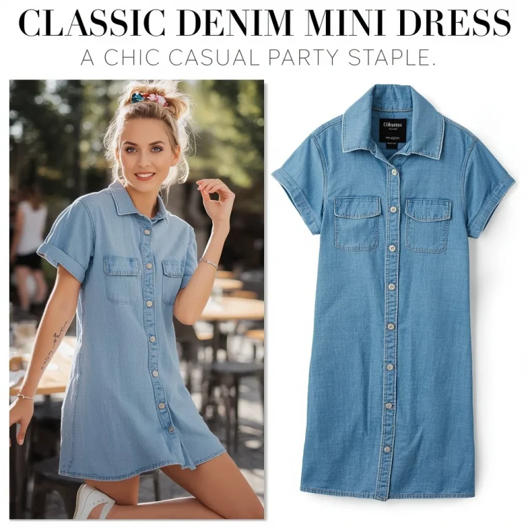 Classic Denim Mini Dress: A Chic Casual Party Staple | New instagram trend prompt for girl and boy aesthetic