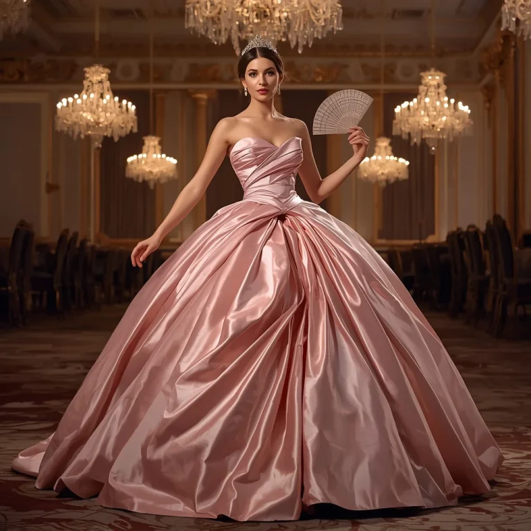 Modern Princess Ball: Sculptural Satin Ball Gown | ai prompt for reels