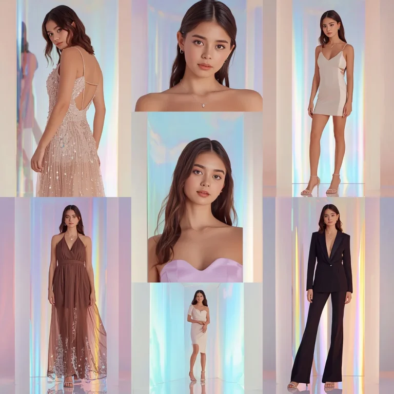 Prism Light Panel Collage of Cute Girl Gowns | High-end Luxury Collage