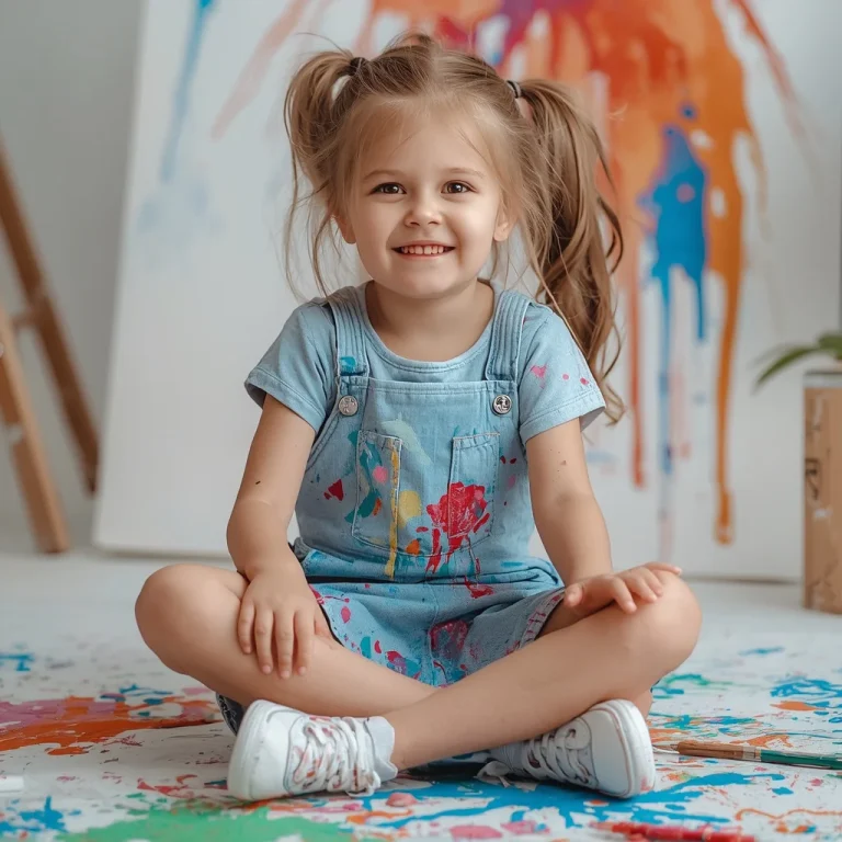 Young Artist: A Paint-Splattered Denim Overall Dress with Sneakers | chat gpt prompt link